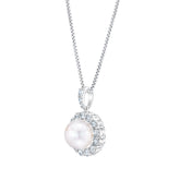 FRESHWATER PEARL & DIAMOND HALO PENDANT